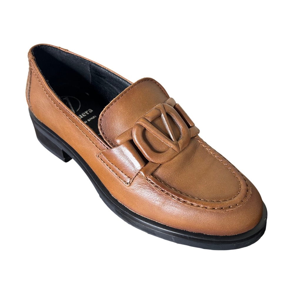Viguera Shoes Size 36 US 6 Women Brown‎ Leather Loafers Made in Spain Classic